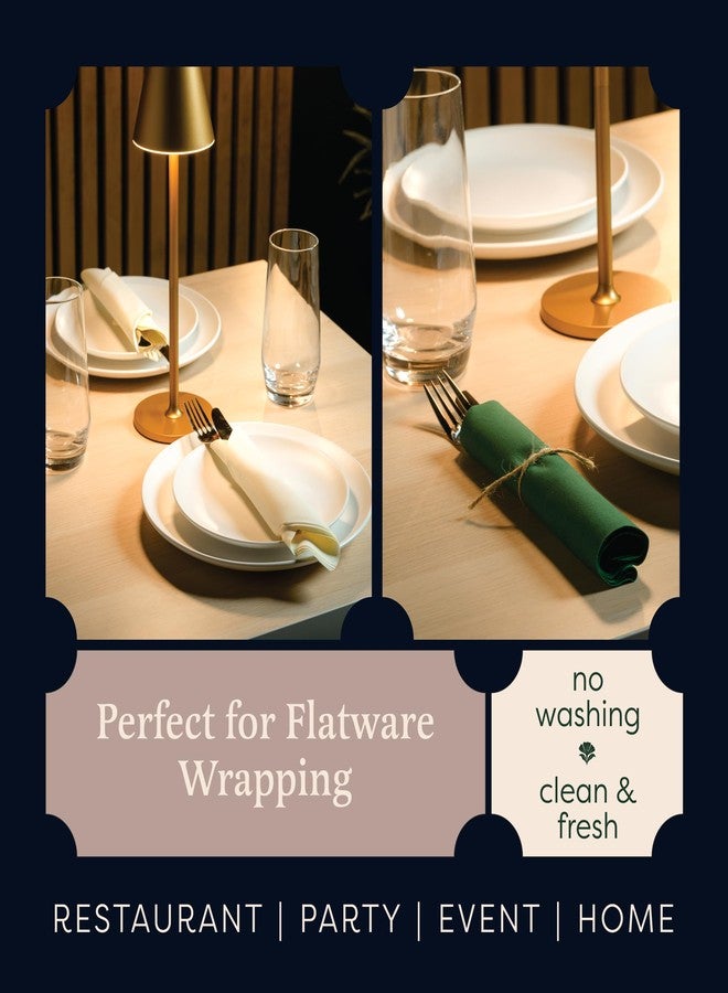 BloominGoods 100-Pack Linen-Feel Green Napkins, 16"x16" Dinner Napkins for Restaurant, Party, Kitchen Or Event, Bookfolded Guest Towel for Bathroom, Guestroom Or Vanity. - Image 4